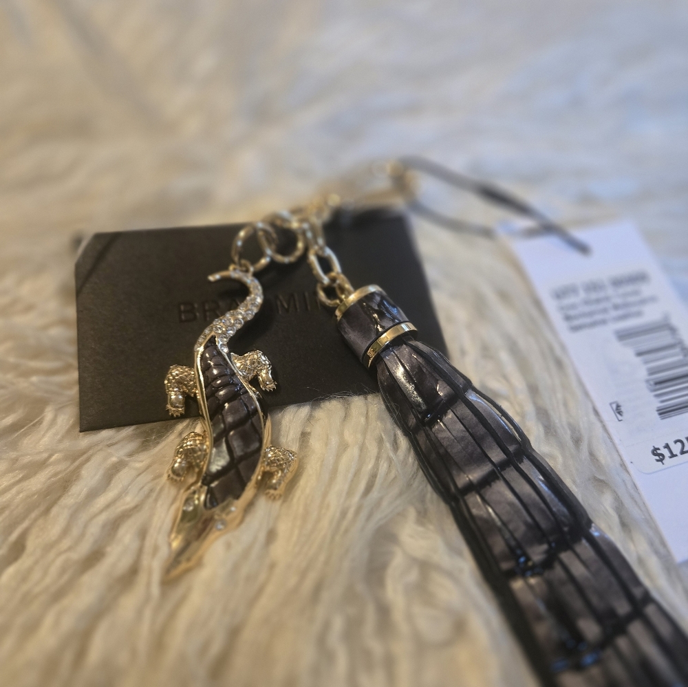 Brahmin Croc Charm Tassel Nocturnal Melbourne Leather NWT $125
